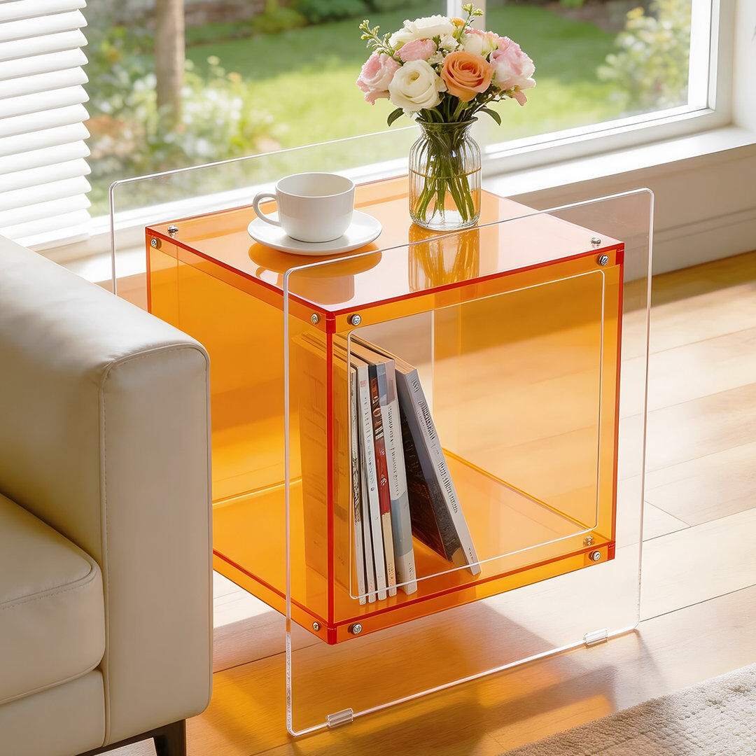 Metro Frame Square Side Table Orange 55cm H X 46cm W X 39.5cm D