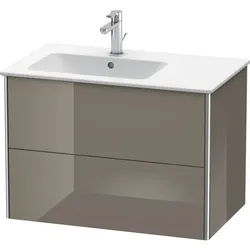 Duravit XSquare Waschtisch-Unterschrank XS417608989 81x56x47,8cm, 2 Schubkästen, Becken links, Flannel Grey hochglanz