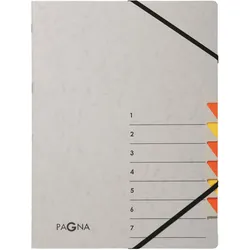 Pagna, Mappe, Ordnungsmappe A4 Easy Grey Grau Orange, 7 Fächer (A4)