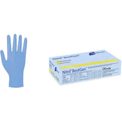 Meditrade Nitril Best Gen | Nitril Handschuhe | 100 Stück | Größe XL | blau