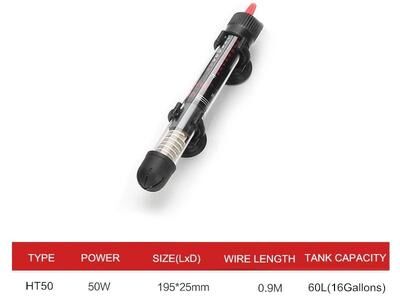 Uplifted Goods Adjustable Temperature Aquarium Heater Rod For Fish Tanks 50w eu 220 240v