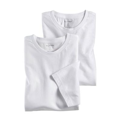T-Shirt OLYMP "Casual", Herren, Gr. 4XL, weiß, Obermaterial: 100% Baumwolle, Rundhals, Shirts T-Shirt