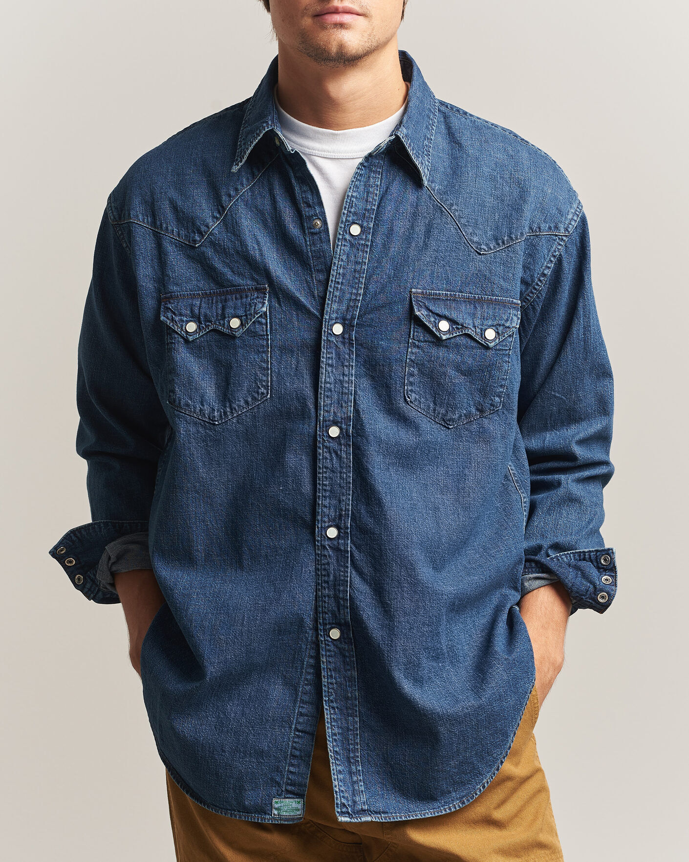 orSlow Denim Western Shirt Vintage Indigo men 5/XL Blå