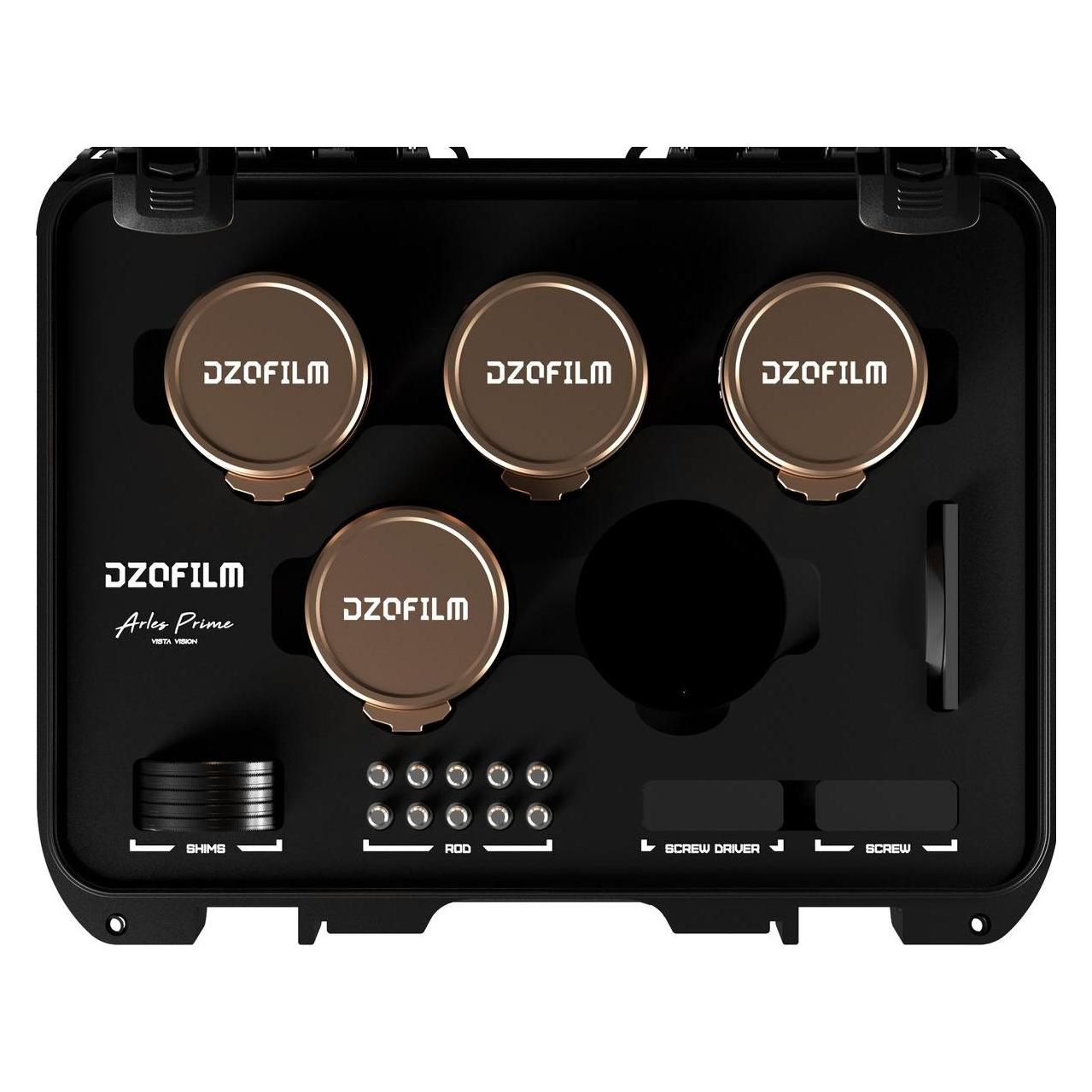Dzofilm Arles Lustre 25/35/50/75mm T1.6 FF/VV Prime Cine Lens Kit for PL (metric) (L-Mount, Vollformat) (DZO-APG4AMPL)