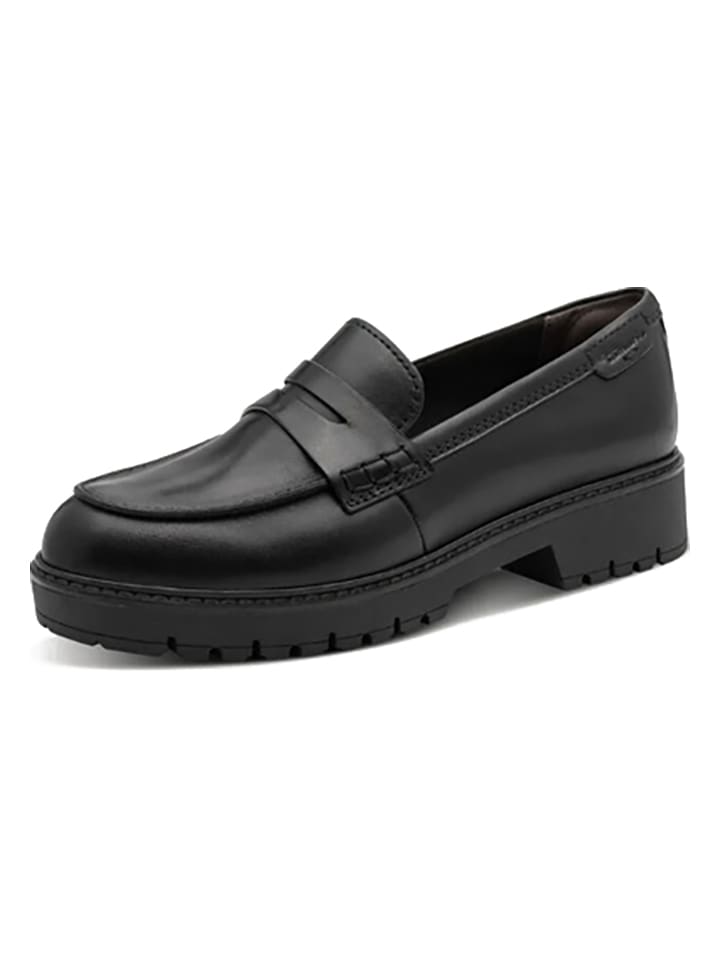 Tamaris Leder-Mokassins in Schwarz - 41