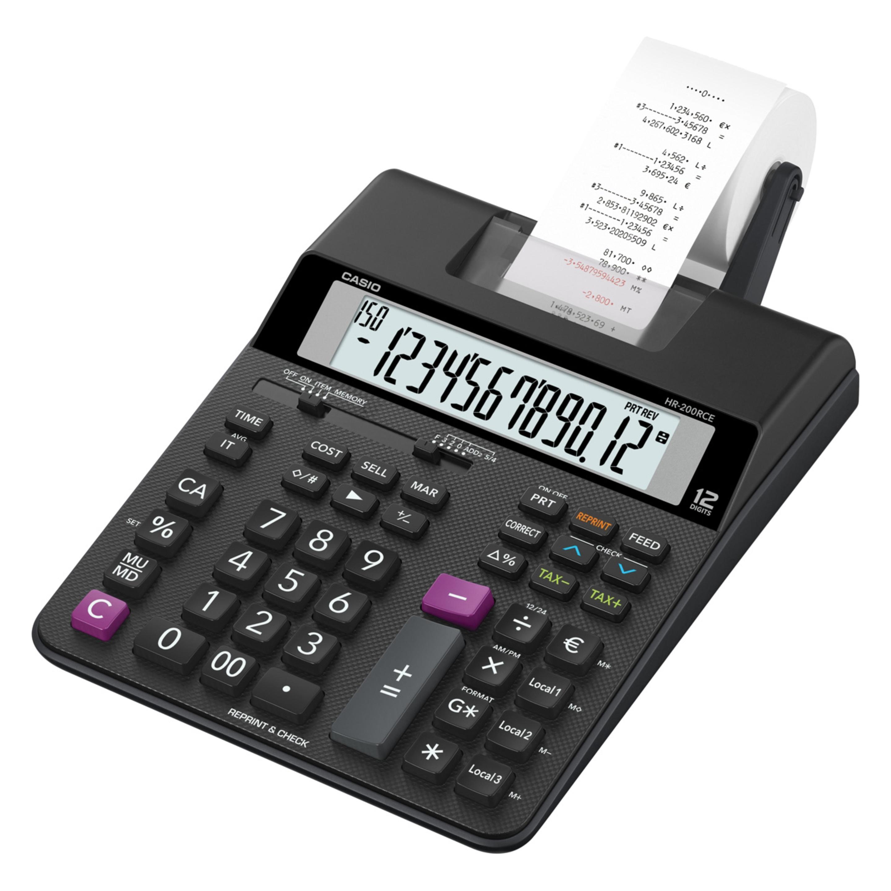 Casio Druckender Tischrechner HR 200 RCE (Batteriebetrieb) (HR-200RCE)