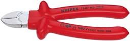 KNIPEX Seitenschneider verchromttauchisoliert 180mm