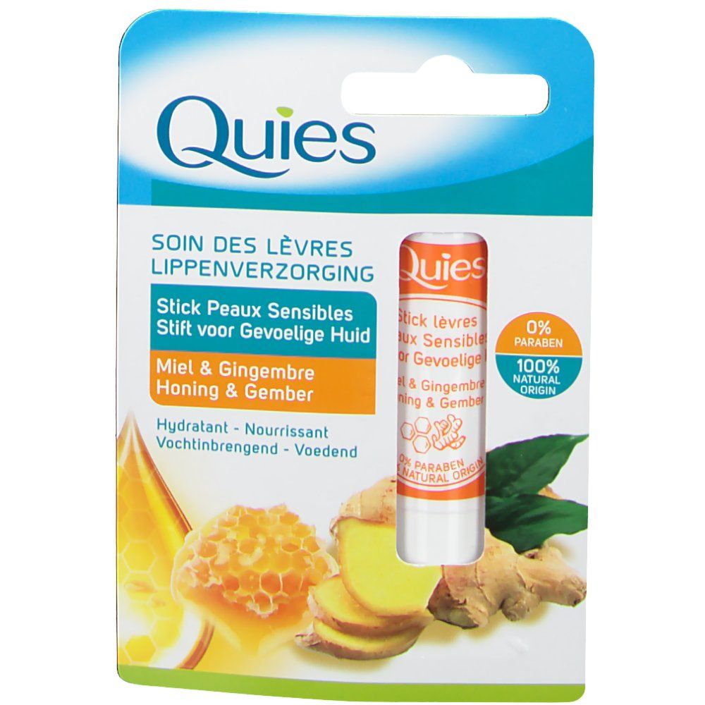Quies Lippenstift Gevoelige Huid Honing & Gember 1 St