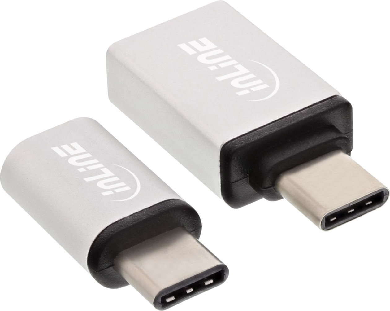 InLine 35809 USB 3.1 C naar Micro-USB en USB 3.0 A adapter in aluminium