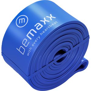 bemaxx Fitnessband Pull-Up, extra stark, 1 m x 6 cm, bis 80 kg Widerstand, blau, Loop aus Latex, Klimmzughilfe