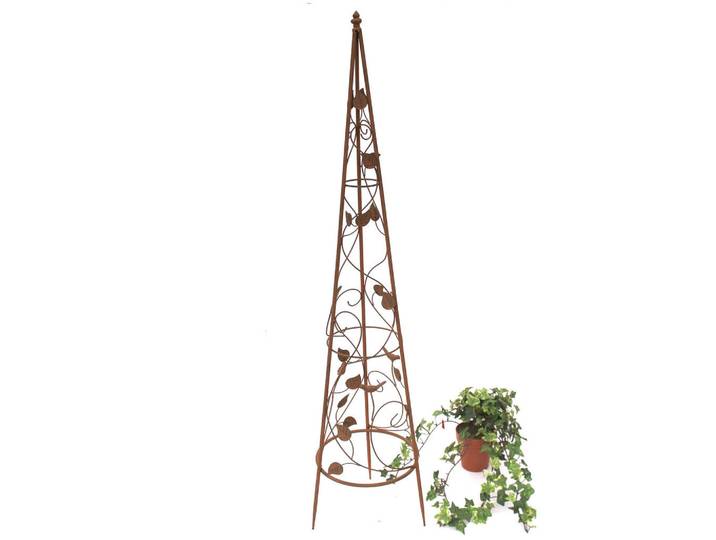 DanDiBo Rankhilfe Pyramide 082547 M aus Metall 118 cm, Braun, 24x118x24 cm, Dekoration, Gartendeko