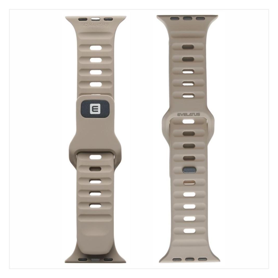 Evelatus Strap Watch 38/40/41 Sport Silicone Loop Beige Grey (Silicone) (EVELATUS)