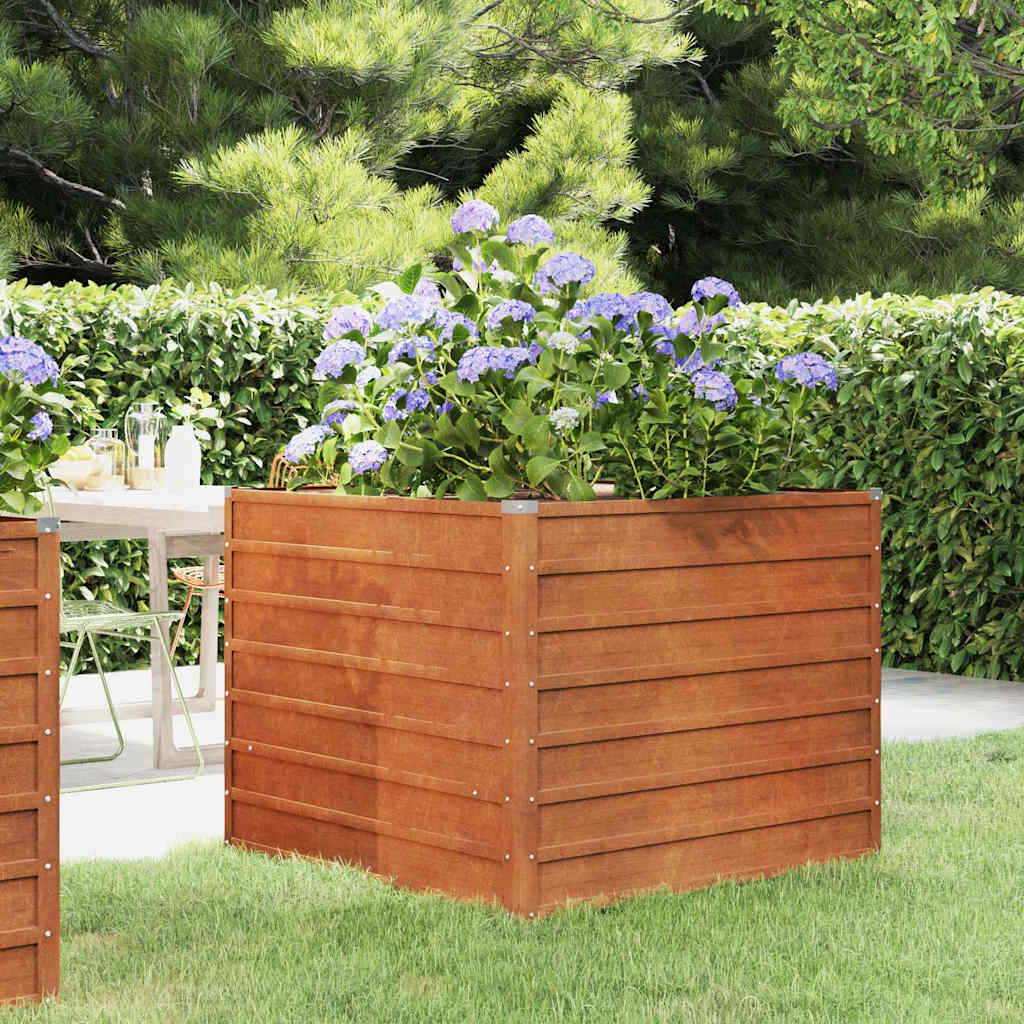 vidaXL Arriate oxidado de acero corten 100x100x77 cm Marrón