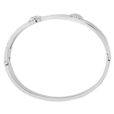 Armreif ADELIA´S "Armband – Armreif aus Edelstahl mit Strass Steinchen Ø 6,0 cm cm", silber, Armbänder, Damen, 6cm, Edelstahl, Armreif, Ein kleines Geschenk mit großer Wirkung
