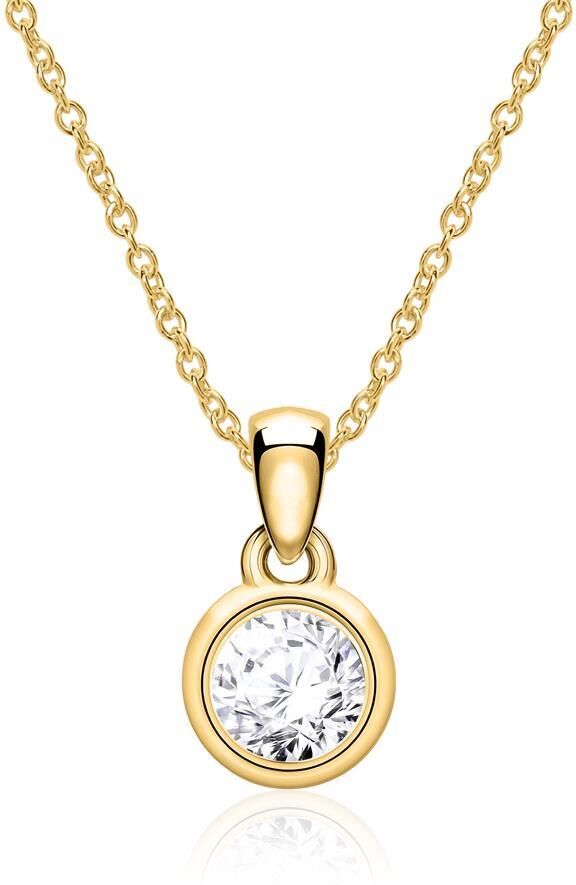 Brilladia Damen Anhänger aus 14K Gold mit Diamant gold