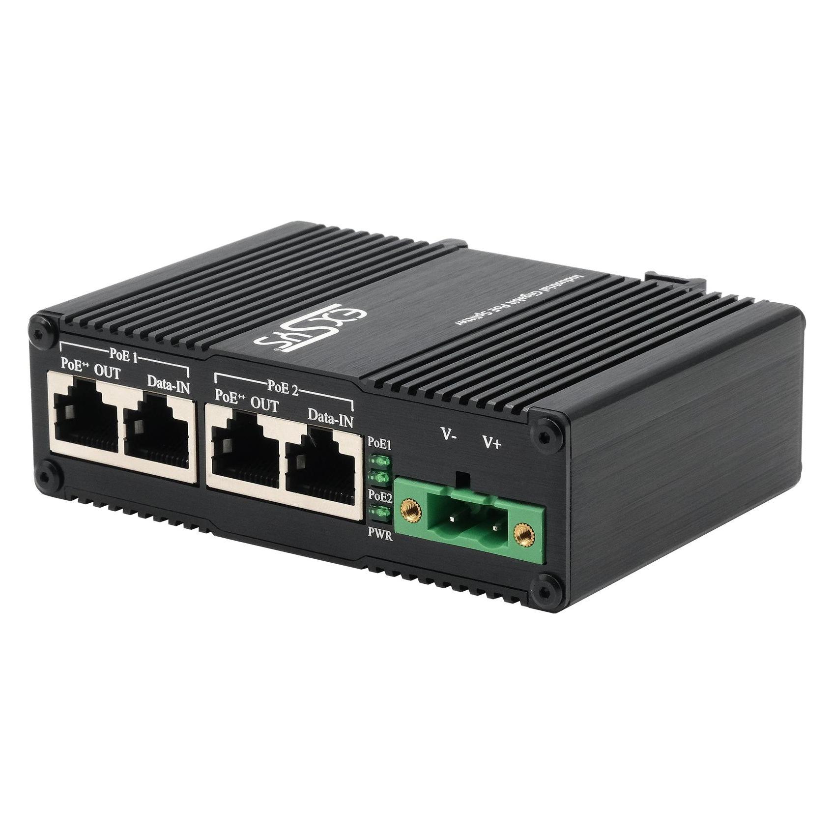 Exsys Industrial PoE++ 10 Gigabit Injektor 90W (802.3af (PoE), 802.3at (PoE+), 802.3bt (PoE++), 90 W) (EX-60350)
