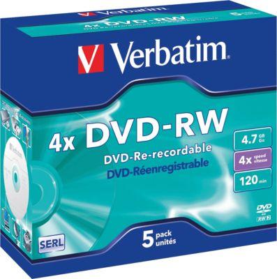 DVD-RW, 4,7 GB, 5 Jewelcases