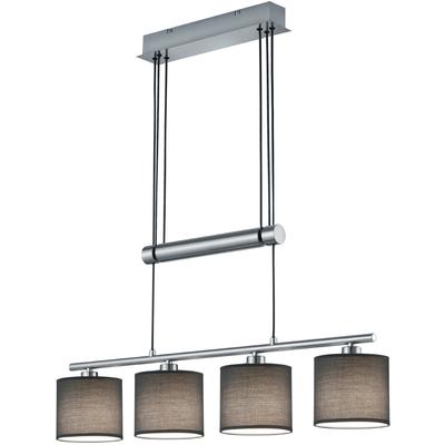 TRIO LEUCHTEN Pendelleuchte "Garda", grau (grau, nickelfarben matt), 4, 1 Stk.,mit Leuchtmittel, 4mal E14 je 3,5 Watt und 320 Lumen, Leuchten, Hängelampe, Hängeleuchte, Pendelleuchte