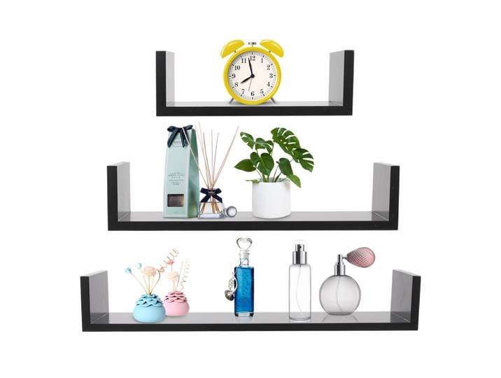 Wandregal PINA 3er Set schwarz