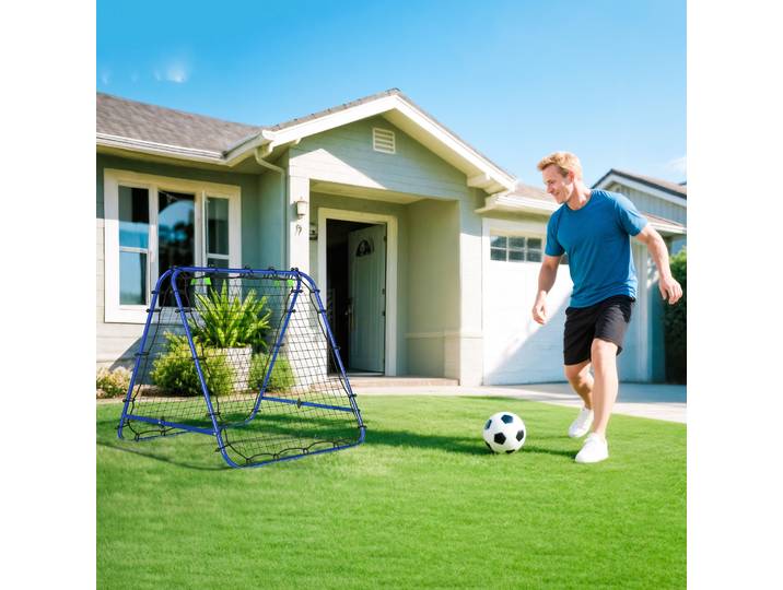 HOMCOM Rebounder Foot Ajustable 5 Positions 100x95cm Bleu