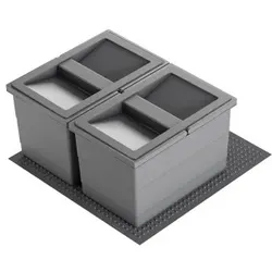 Hailo Abfallsammler 3301612 Allegro 220 Einsatz 2x 14 Liter Dunkelgrau