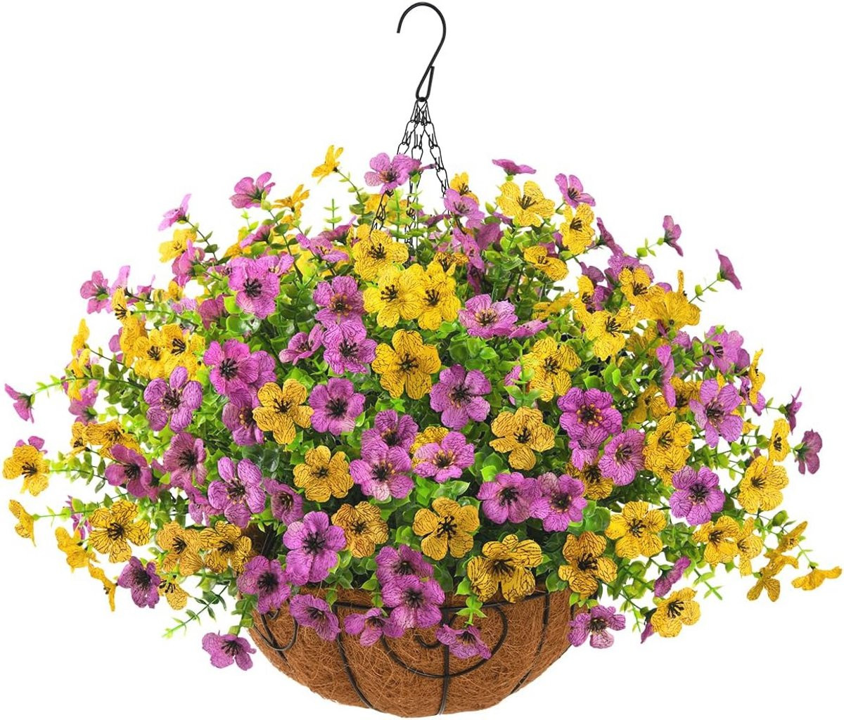 Kunstmatige Bloemen in Hangmand - Natuurlijk Uiterlijk voor Binnen en Buiten