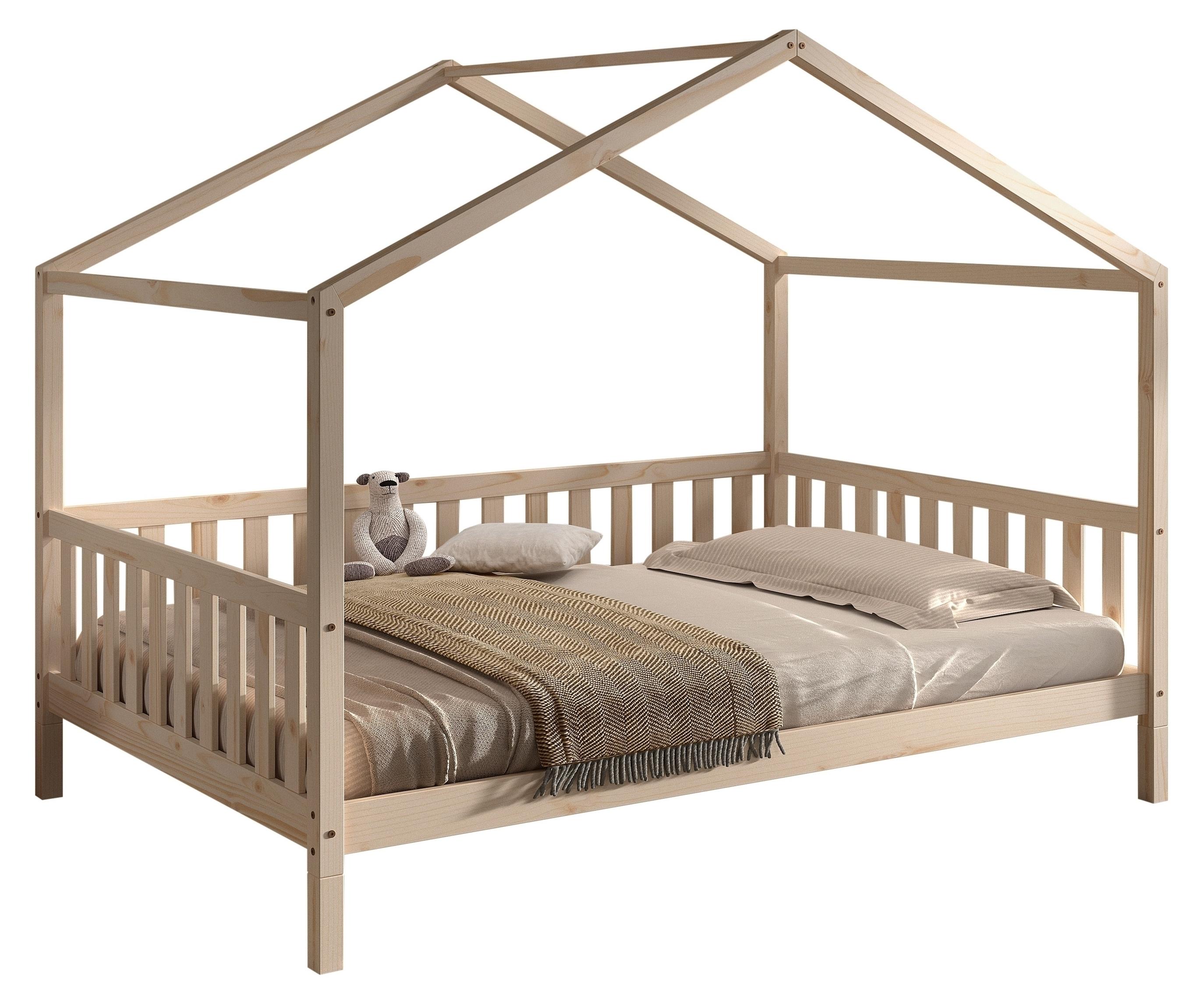 Hausbett >Dallas< in Natur, Kiefer - 210x170x147cm (BxHxT)
