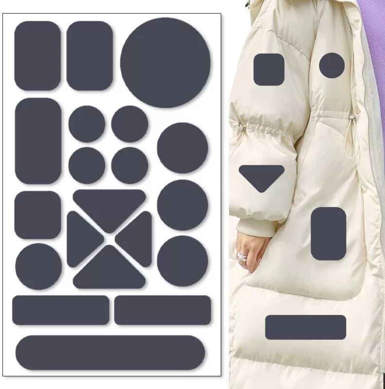 INF Selbstklebende Daunenjacken Reparaturflicken - 10 Stück Wasserdichtes Nylon Kleidung Reparaturset Grau