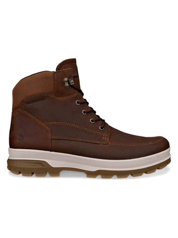 Ecco Leder-Boots "Rugged Track" in Hellbraun - 43