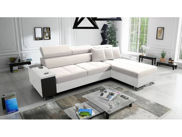 Kaiser Möbel Ecksofa Bequemes mit Schlaffunktion MORENA I MINI Doppelfarbe