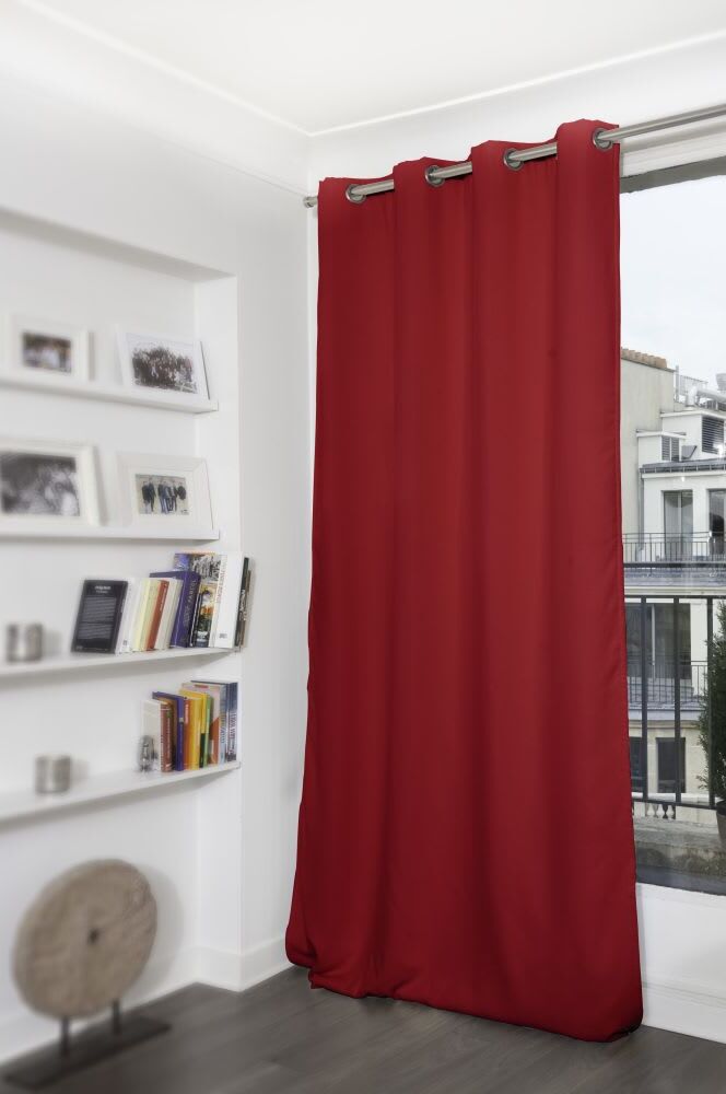 Moondream Rideau thermique occultant oeillets rouge mc310 140lx260h Rouge 260x1x140cm