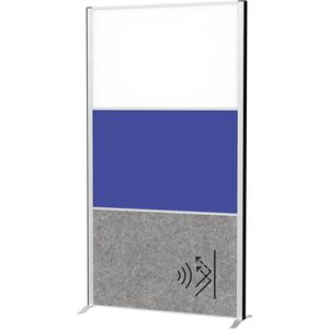 Maul Maul Stellwand  connecto 9651695, Akustikvlies/ Whiteboard/ Textil, grau/weiß/blau, 100 x 182 cm
