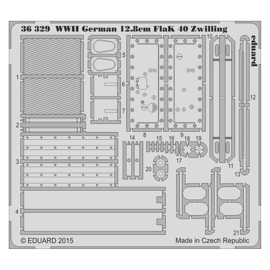 Eduard WWII German 12,8cm Flak 40 Zwilling f.Ta Takom (36329)