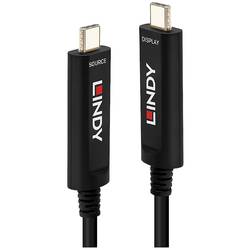 LINDY Thunderbolt Anschlusskabel USB-C® Stecker, USB-C® Stecker 15.00 m Schwarz 38503 AOC (Aktives optisches Kabel) USB-C®-Displaykabel
