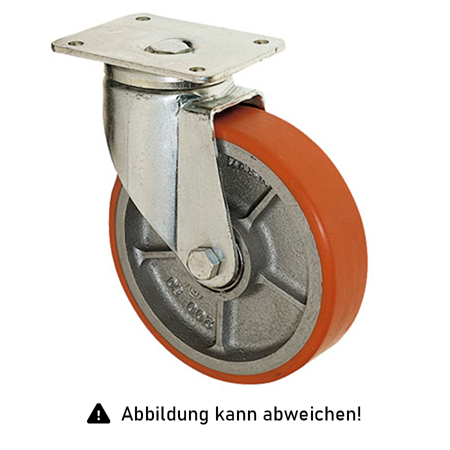 Rollcart Schwerlast Polyurethan- Lenkrollen Ø200x50mm mit 850kg Tragkraft