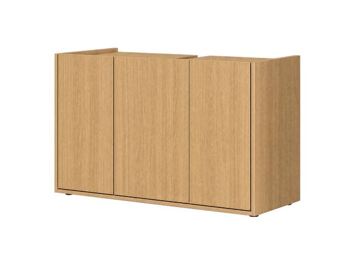 Mid.you Waschbeckenunterschrank Tito, Eichefarben, Kunststoff, 2 Fächer, 98x62x35 cm, stehend, Holzmöbel, Holzschränke, Waschbeckenunterschränke Holz