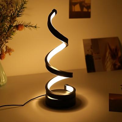 LED-Spiral-Tischlampe, moderne Dreigang-Dimmung, USB-Netzschalter