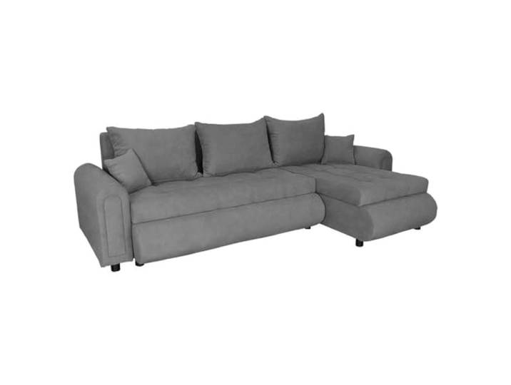 FORNIRO 24 Romeo Ecksofa 143x232x80cm Grau Wohnzimmer Couch Schlafsofa Mit Schlaffunktion & Bettkasten - L-Form - Kissen - Stoff Basic ausziehbar Gäste bequem Stauraum Design hochwertig Eckcouch
