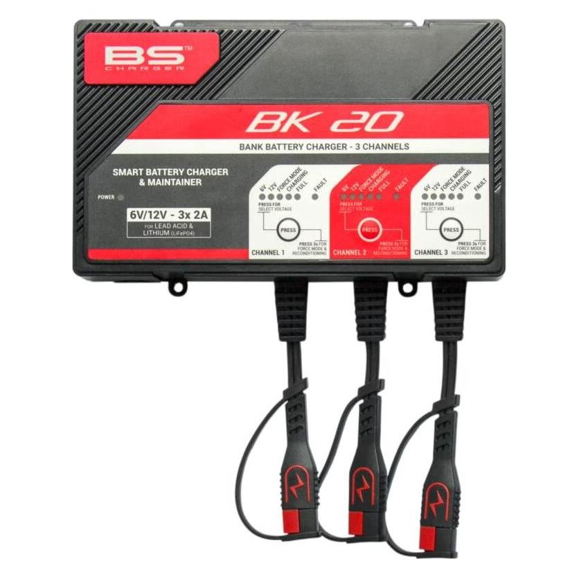 BS Battery BS-BATTERY Chargeur de Batterie intelligent BK20 6V/12V 3x2A (2 A, 12V, 6V) (700547)