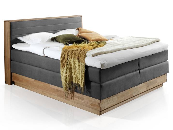 MENOTA Boxspringbett mit Bettkasten, massivem Holzrahmen