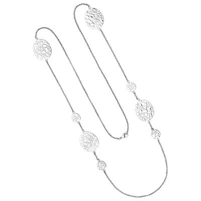 Collier JOBO "Statement Kette mit Zwischenelementen", silber (edelstahlfarben), Halsketten, Damen, Edelstahl, L: 90, Collier, Edelstahl 90 cm
