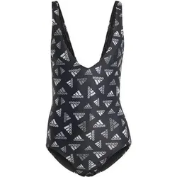 ADIDAS Damen Badeanzug Allover Print Sportswear, Größe 40 in Grau Grau
