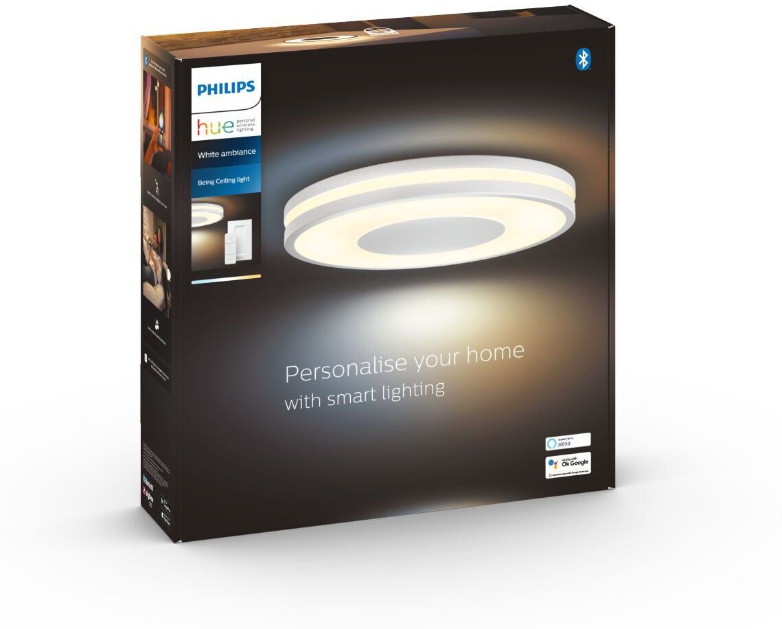 Philips Taklampa Being HUE, rund, 34,8 cm, 23W, vit