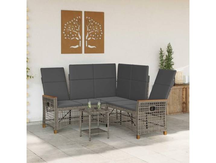 KTHLBRH Loungesofa-Set für den Garten, Grau Modernes Design, Entspannung im Freien, für Terrasse oder Garten, elegante Silhouette