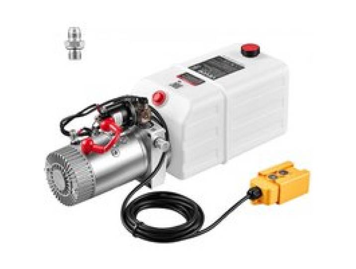 VEVOR Pompe Hydraulique 7 L Groupe de Bennage pour Camion Benne Simple Effet, pour Remorque Basculante, 12 V CC, Mini Centrale Hydraulique, Pression de Décharge 22 MPa, Débit 3,4 L/min, Horizontale