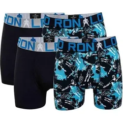 CR7  CR7 Jungen Boxershorts, 4er Pack - Trunks, Cotton Stretch, Logobund, Größe 104/110 in Schwarz Schwarz