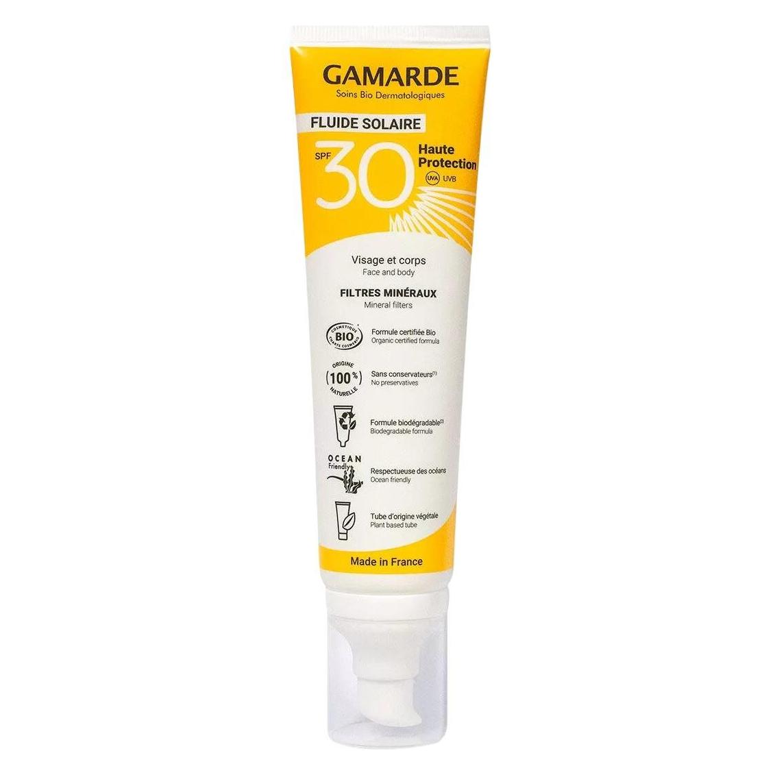Gamarde BIO-Sonnenschutzfluid Gesicht & Körper LSF 30 Sheabutter & Argan - 100ml - (SPF 30, 100 ml) (35378241)