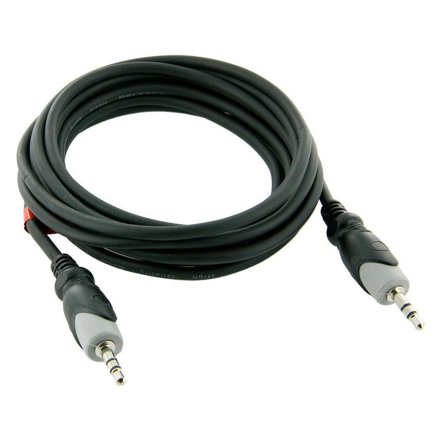 Deltaco MM-151 - 3.5mm - 3.5mm - 3 m - Schwarz - Grau (3 m, AUX Kabel) (MM-151)