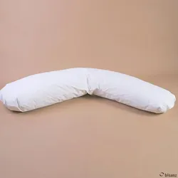 Halbmondkissen PU-Bezug weiß 135 x 35 cm Bifill mit Reißverschluss