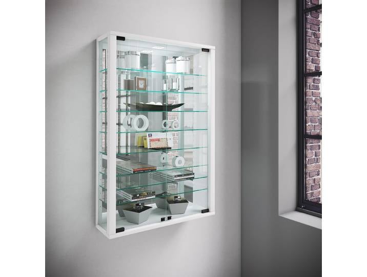 Vitrine suspendue Vitrosa - 59 cm 91cm Sans éclairage Blanc/Blanc